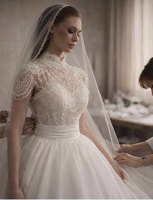 Woman on dress